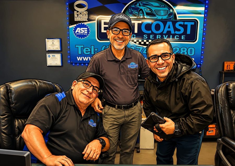 ASE certified technicians team at East Coast Auto Service in Boynton Beach, Florida